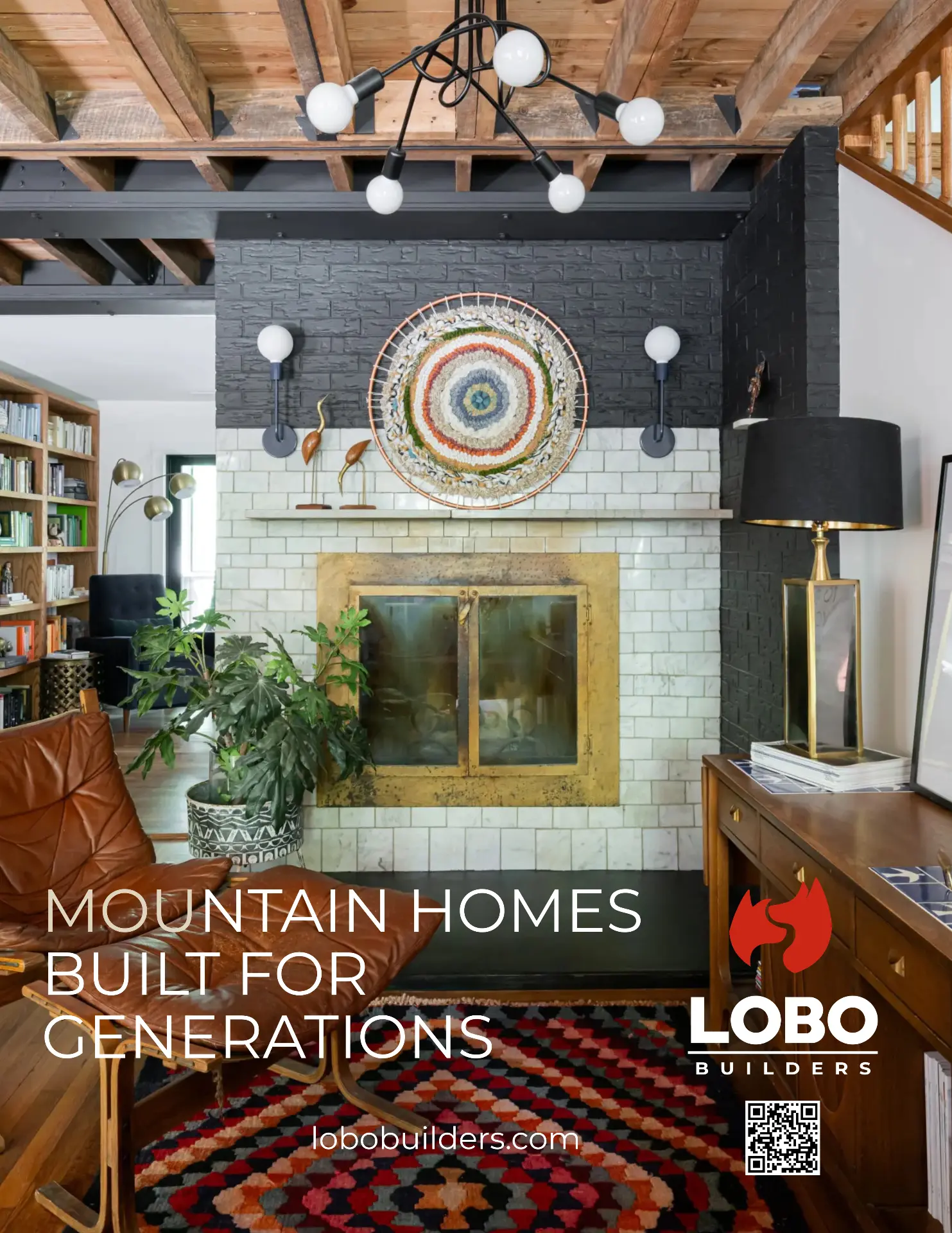 Full page advertisement for a custom mountain home builder